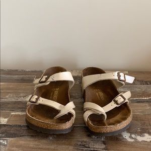 White leather Birkenstock’s